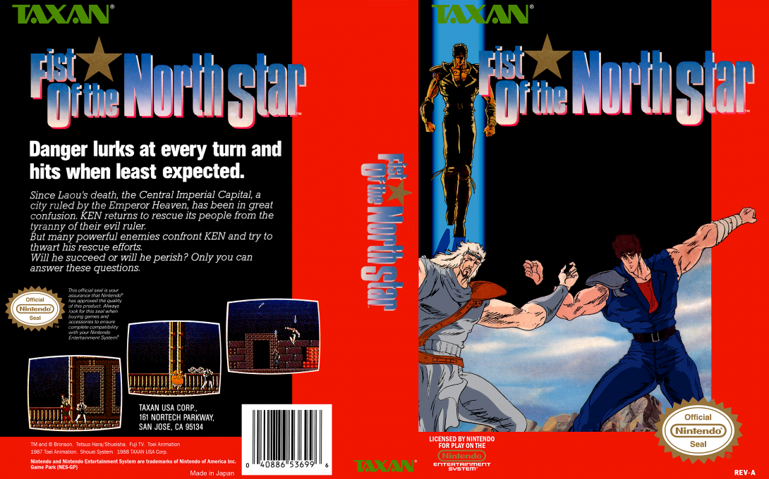 Fist of the North Star [US] nes 1989 Box Art