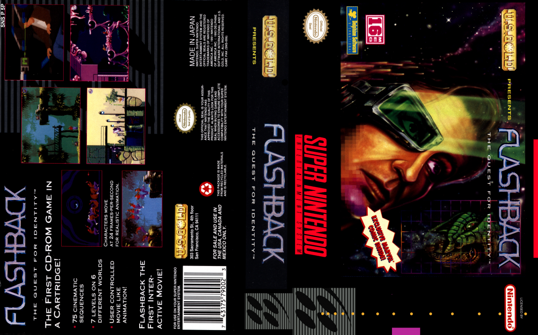 Flashback : The Quest for Identity [US] snes 1994 Box Art