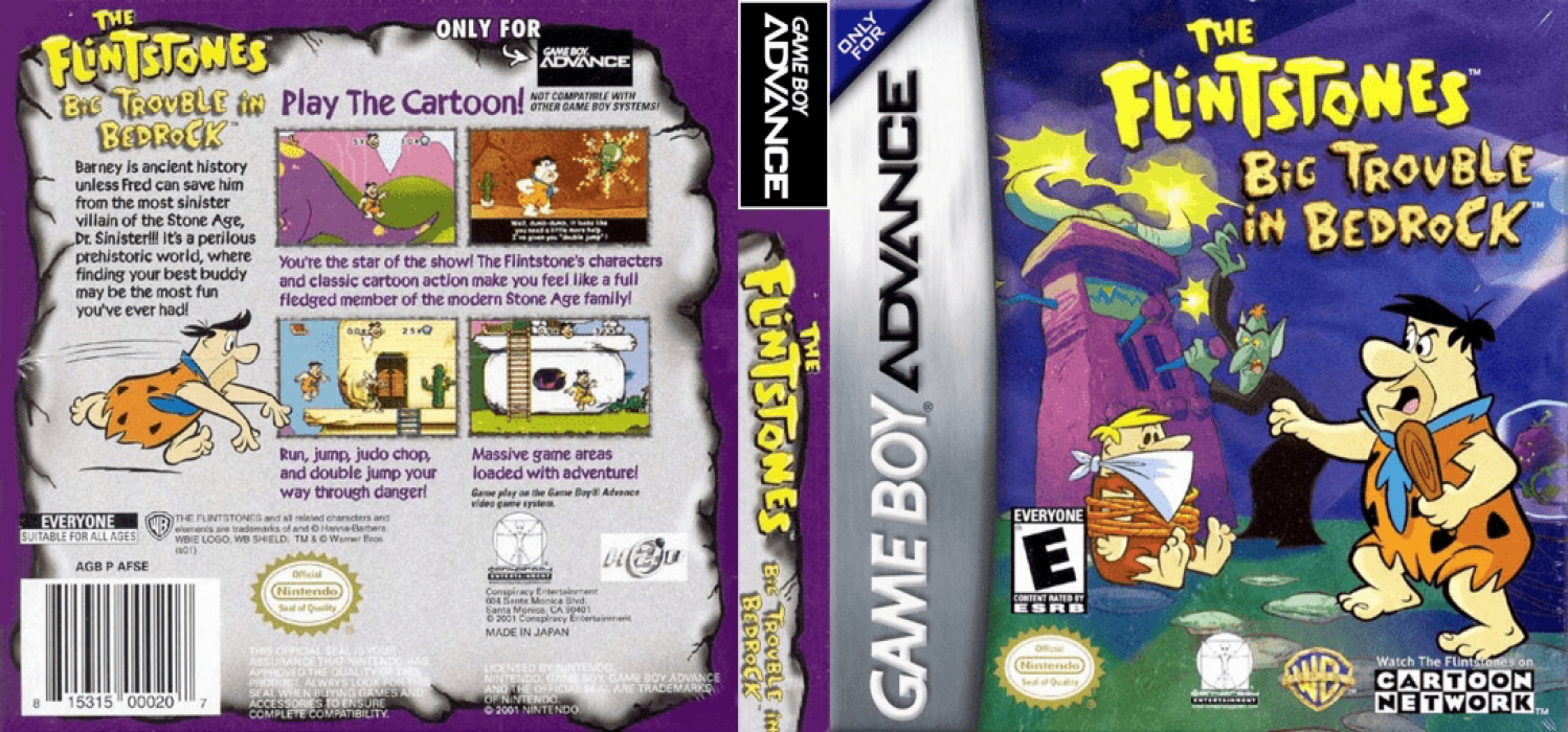 The Flintstones : Big Trouble in Bedrock [US] gba 2001 Box Art