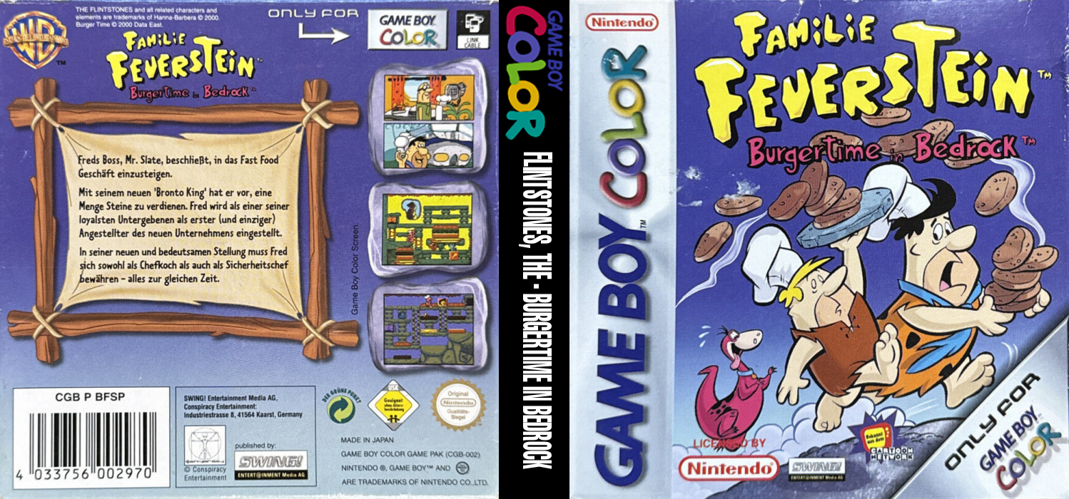The Flintstones: Burgertime in Bedrock [US] gbc 2001 Box Art