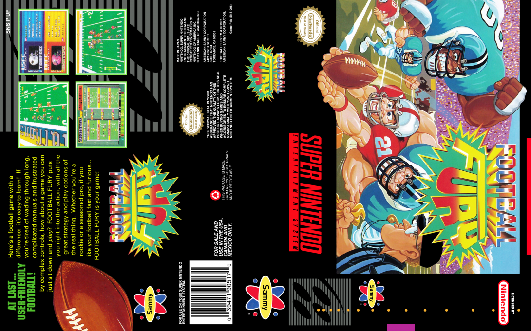 Football Fury [US] snes 1993 Box Art