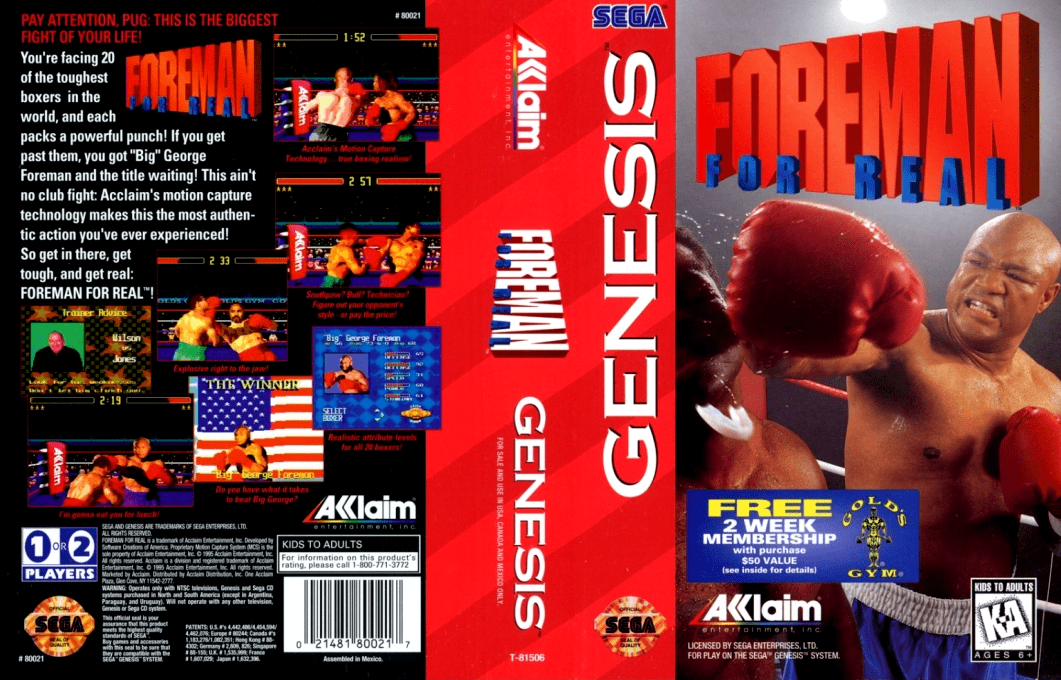 Foreman for Real [WOR] segaMD 1995 Box Art