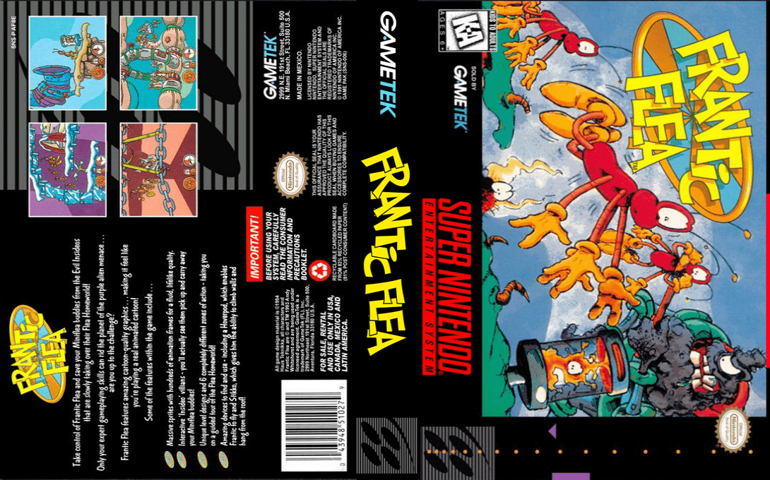 Frantic Flea [US] snes 1996 Box Art