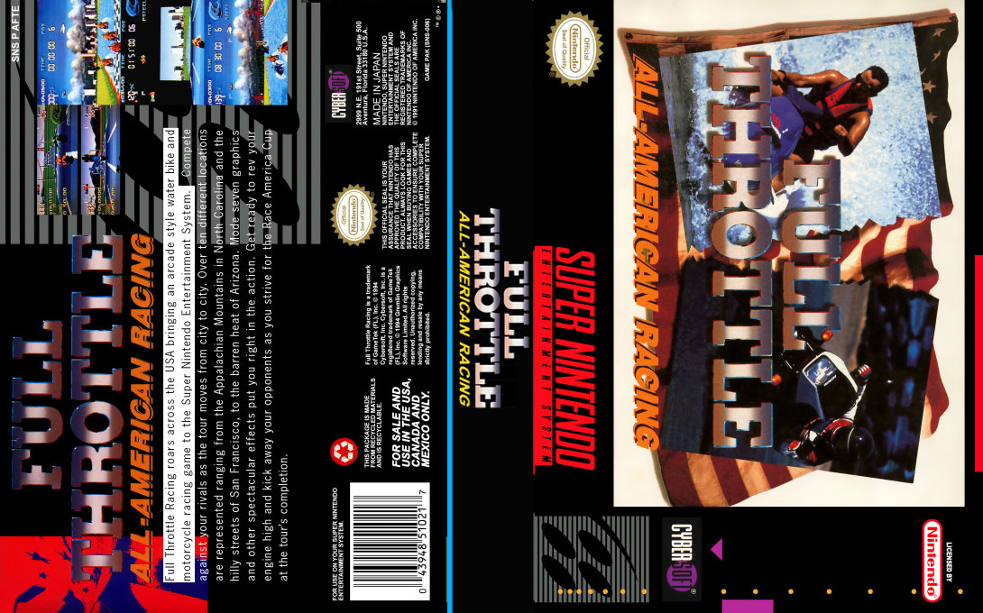 Full Throttle : All-American Racing [US] snes 1998 Box Art