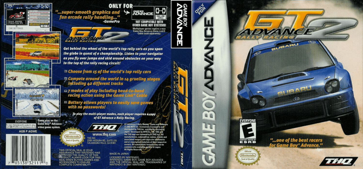 GT Advance 2 : Rally Racing [US] gba 2001 Box Art