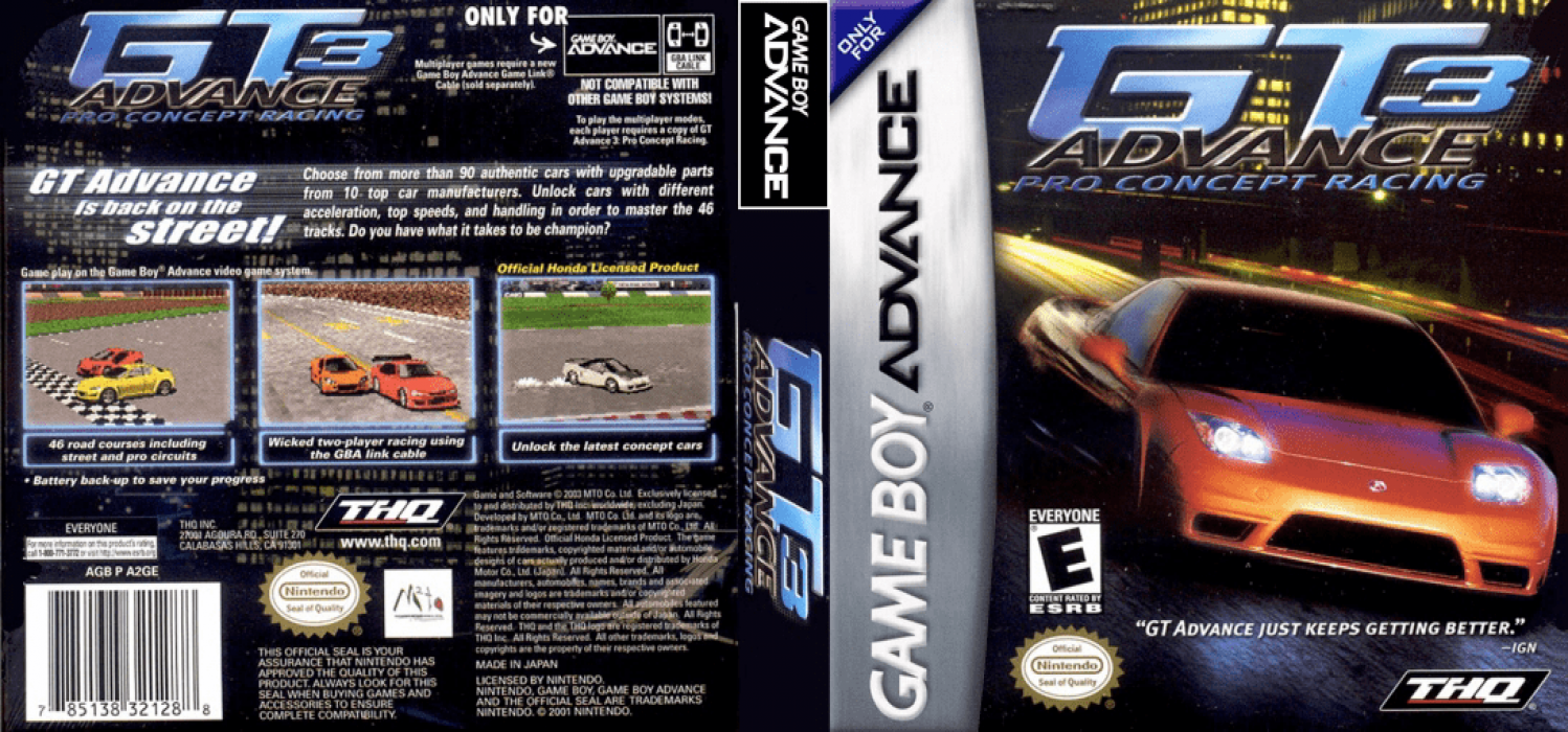 GT Advance 3 : Pro Concept Racing [US] gba 2002 Box Art