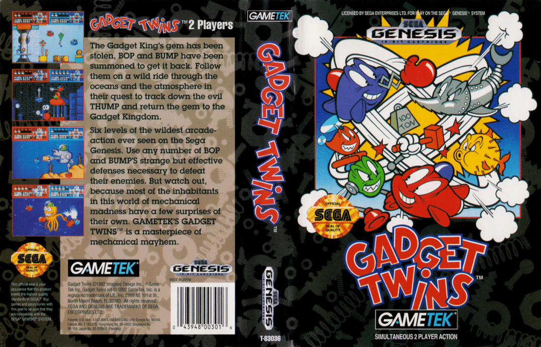 Gadget Twins [US] segaMD 1992 Box Art