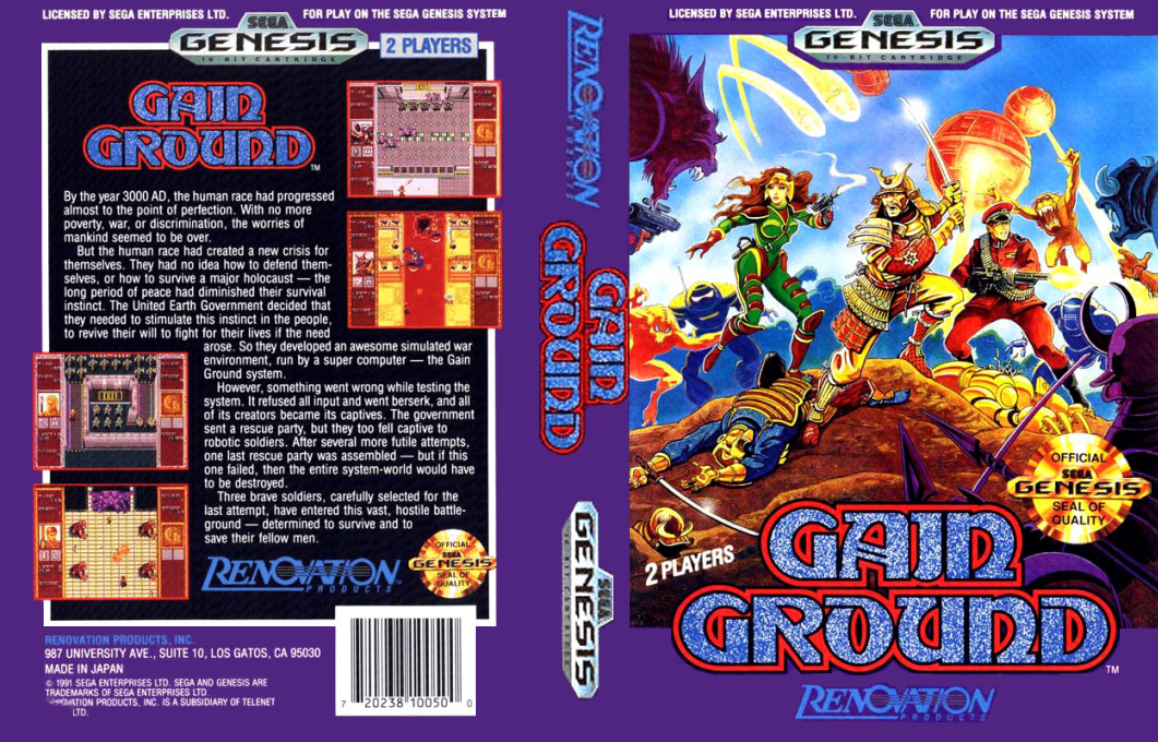 Gain Ground [US] segaMD 1991 Box Art