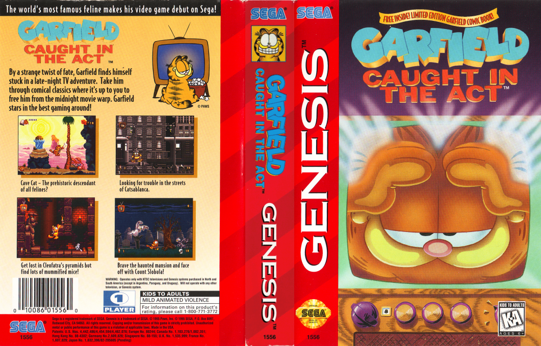 Garfield : Caught in the Act [US,EU] segaMD 1995 Box Art