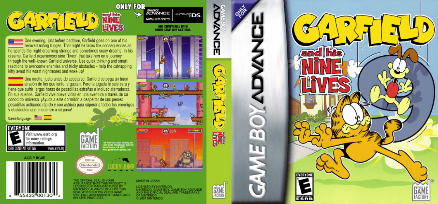 Garfield and His Nine Lives [US] gba 2006 Box Art