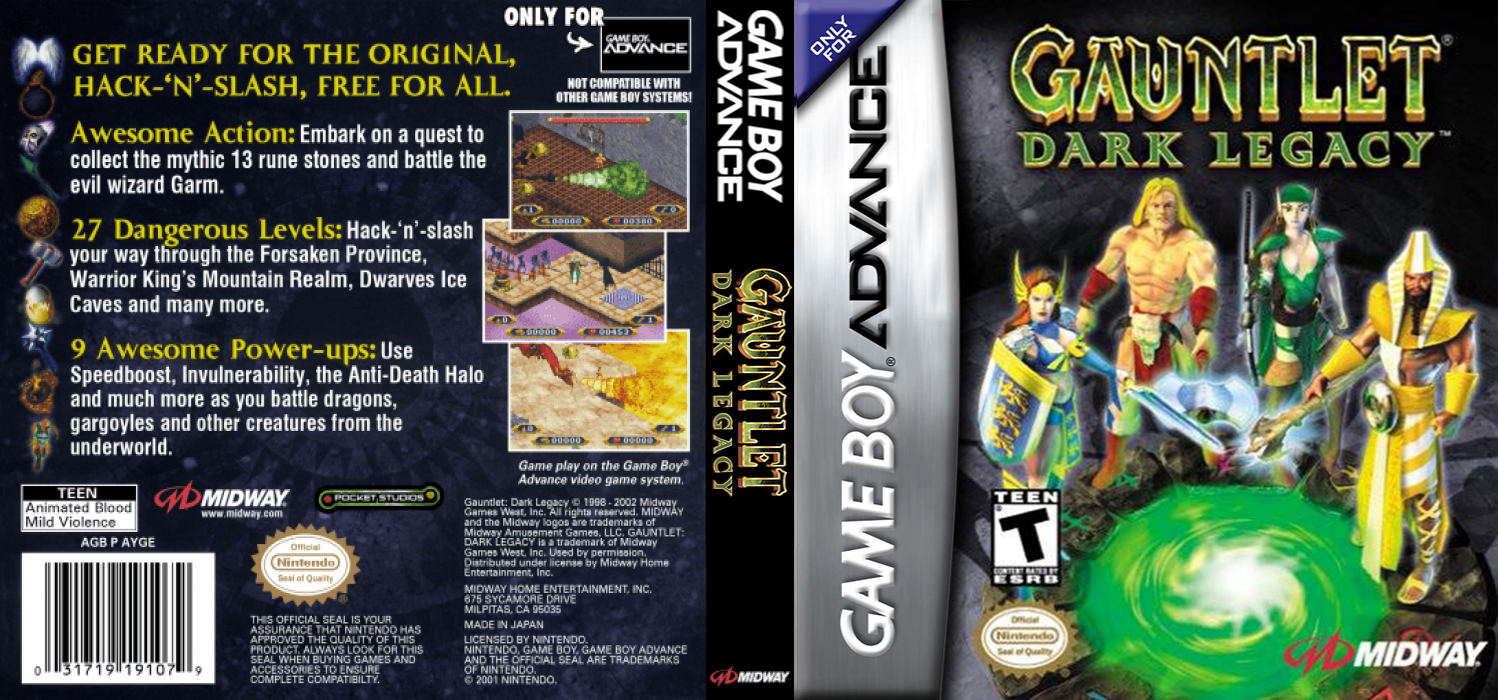 Gauntlet : Dark Legacy [US] gba 2002 Box Art