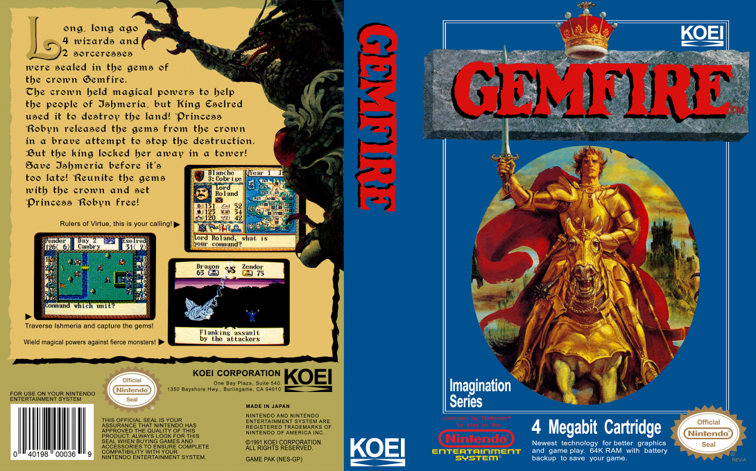 Gemfire [US] nes 1992 Box Art