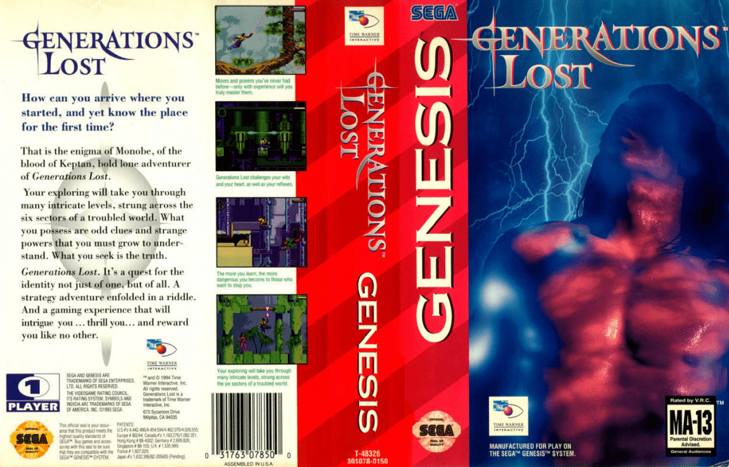 Generations Lost [US,EU] segaMD 1994 Box Art
