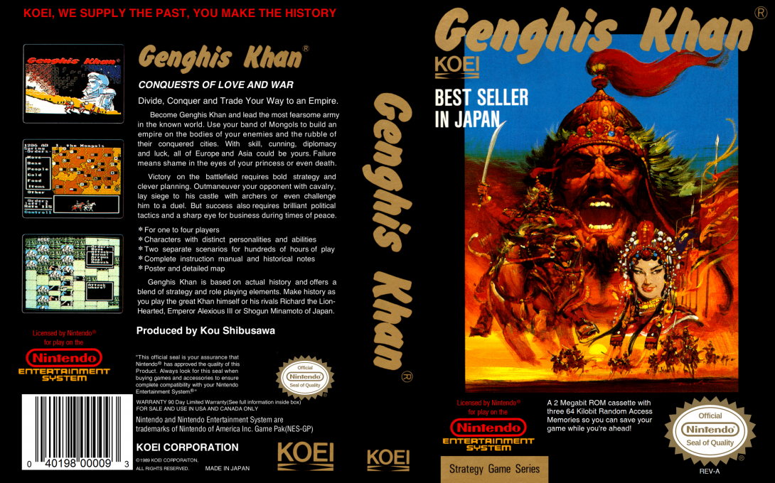 Genghis Khan [US] nes 1990 Box Art