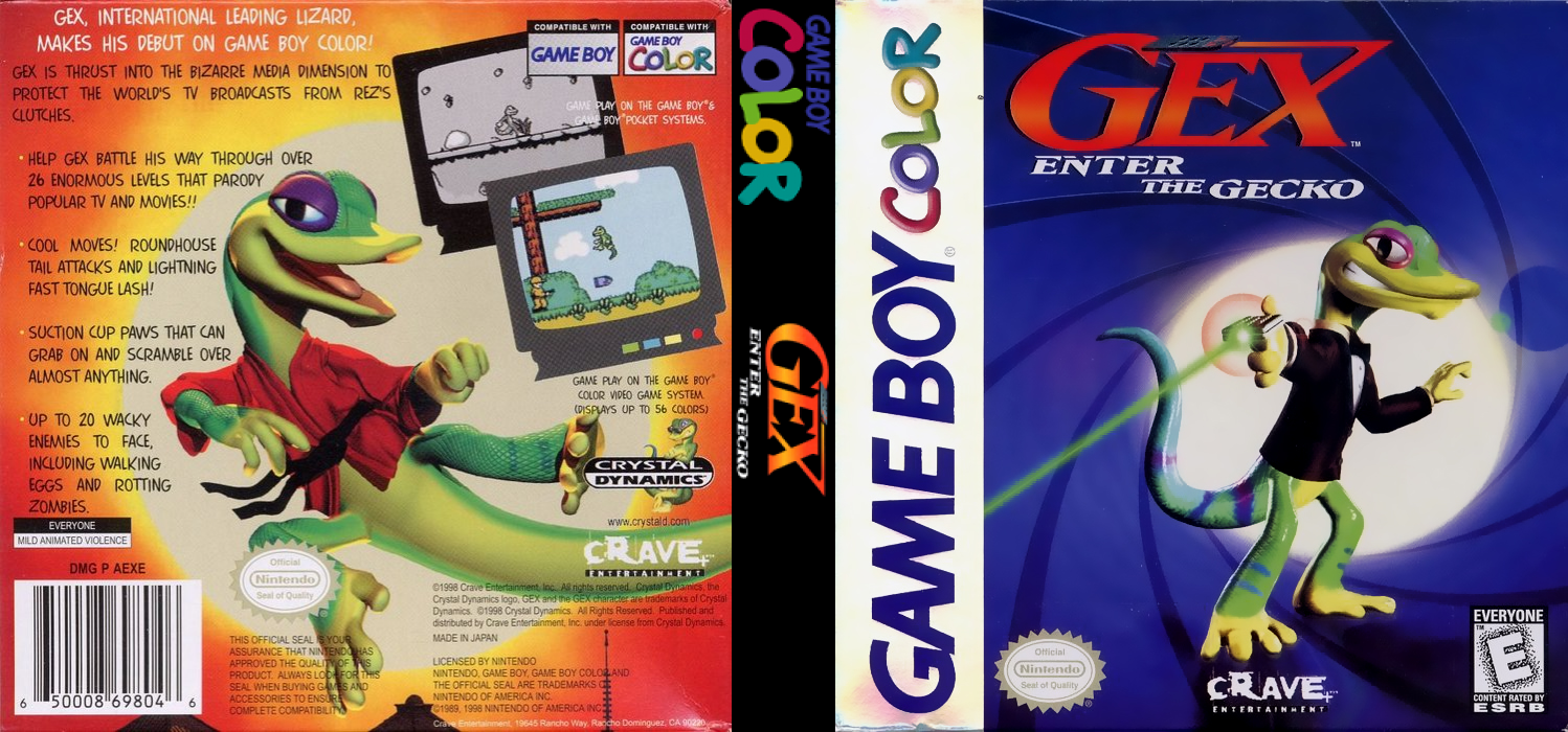 Gex: Enter the Gecko [US,EU] gbc 1998 Box Art