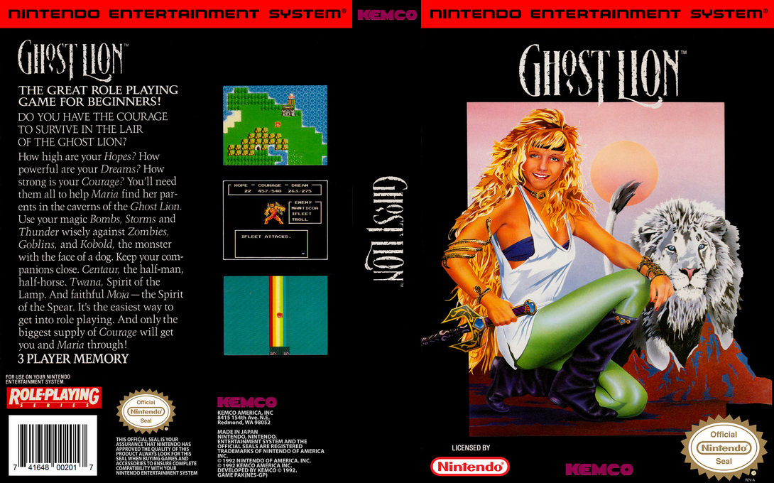 Ghost Lion [US] nes 1992 Box Art
