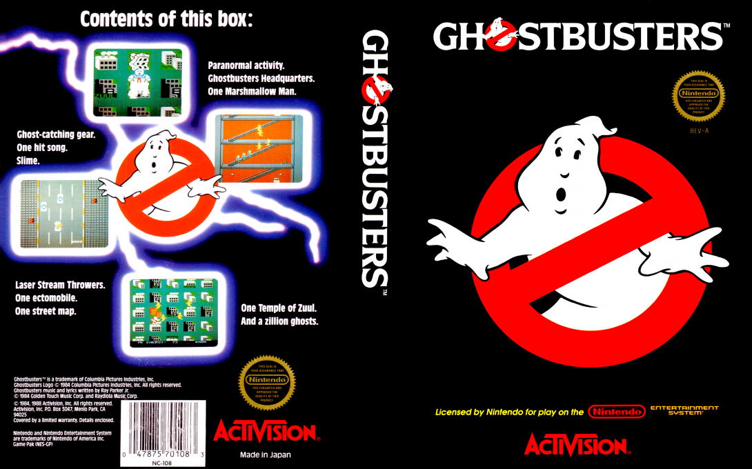 Ghostbusters [US] nes 1988 Box Art