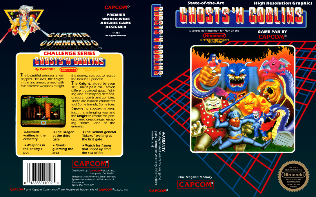 Ghosts ‘n Goblins [US] nes 1986 Box Art