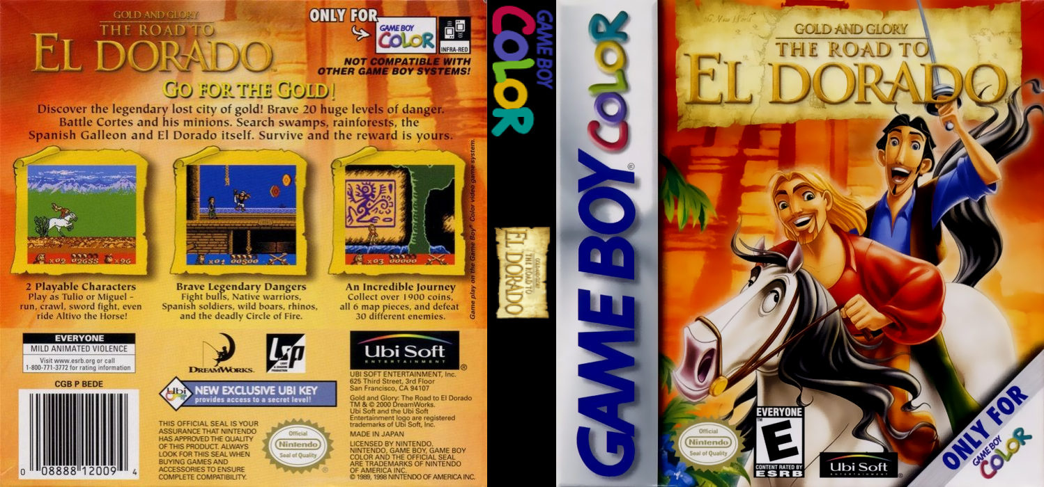 Gold and Glory: The Road to El Dorado [US] gbc 2000 Box Art