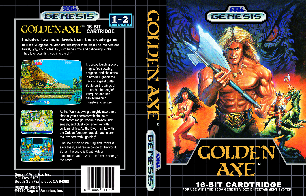 Golden Axe [WOR] segaMD 1990 Box Art