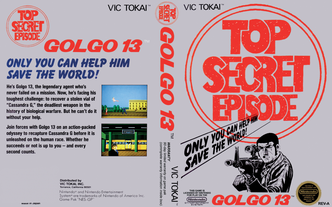 Golgo 13 : Top Secret Episode [US] nes 1988 Box Art