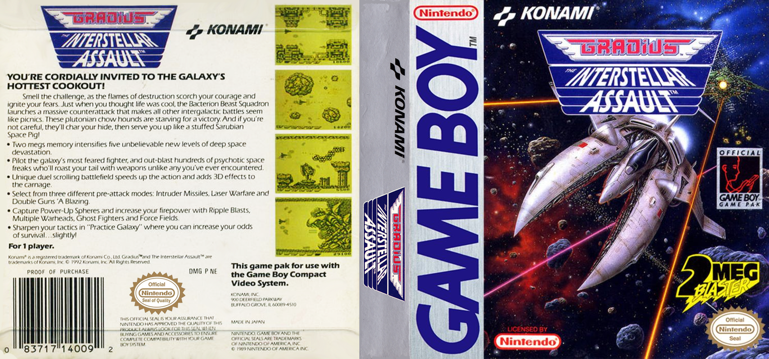Gradius: The Interstellar Assault [US] gb 1992 Box Art