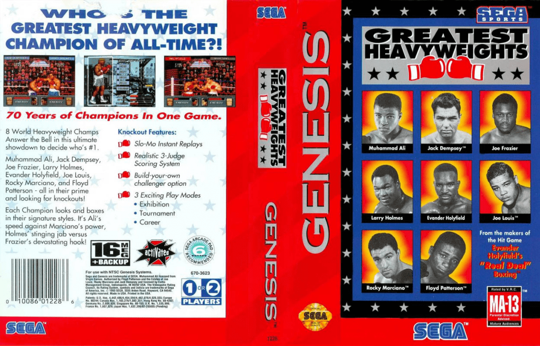Greatest Heavyweights [US] segaMD 1993 Box Art