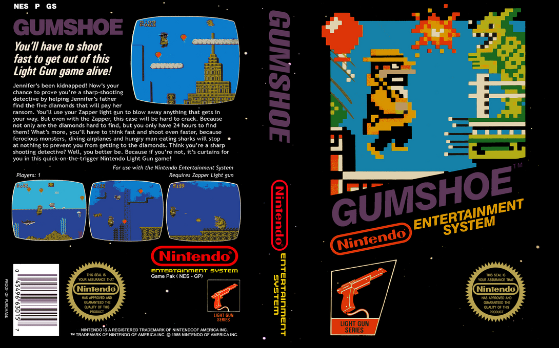Gumshoe [US,EU] nes 1986 Box Art