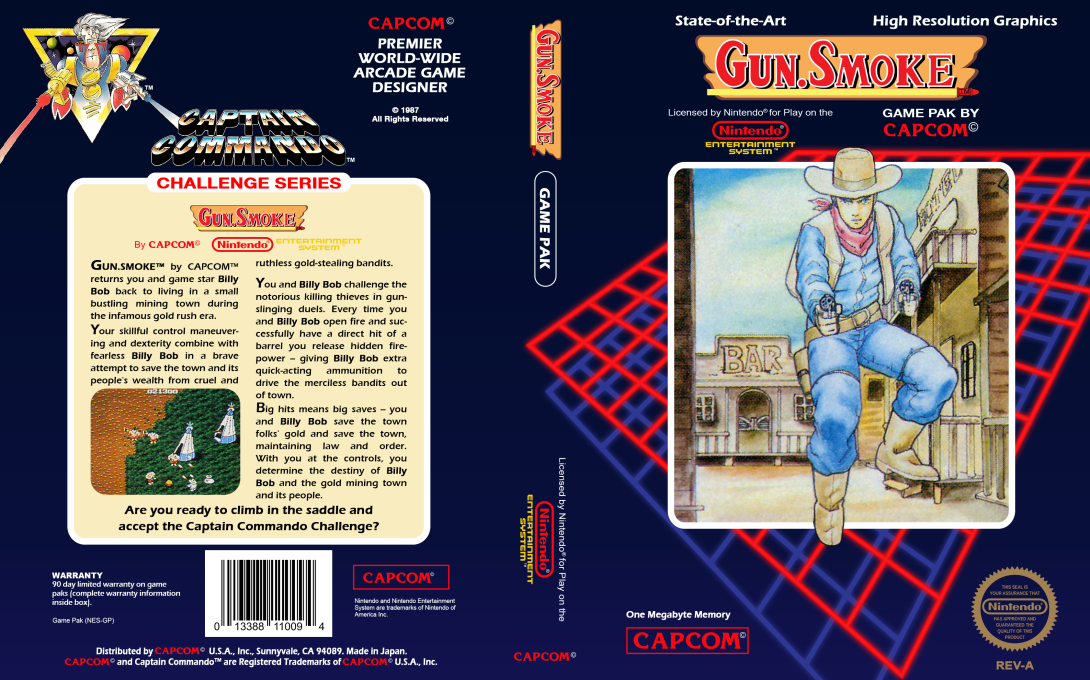 Gun.Smoke [US] nes 1988 Box Art
