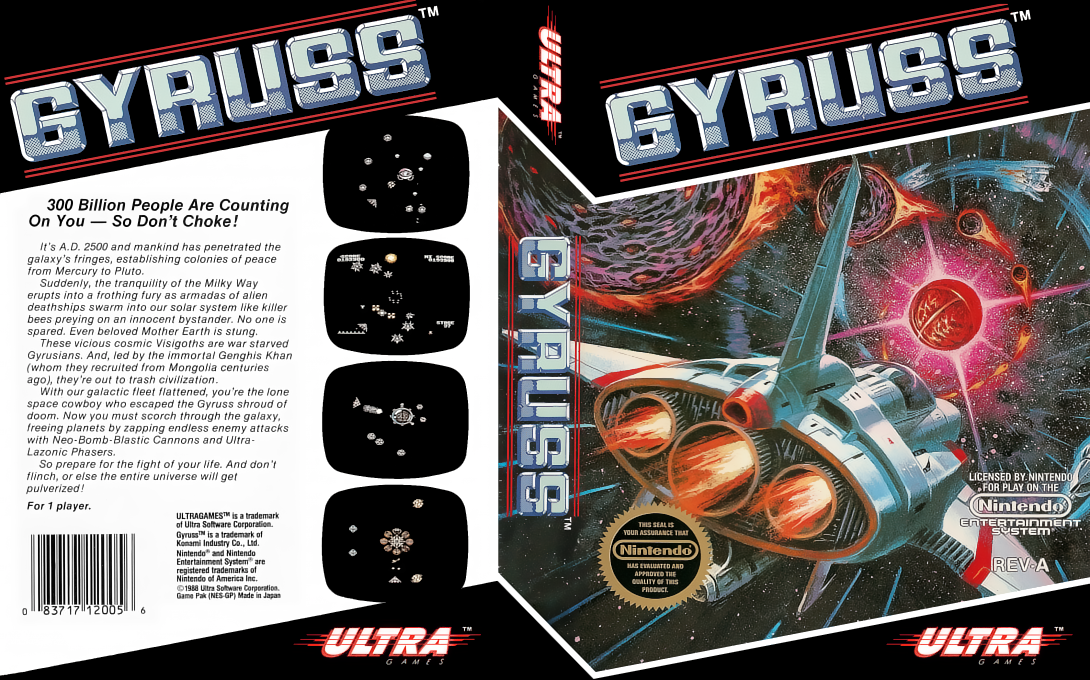 Gyruss [US] nes 1989 Box Art