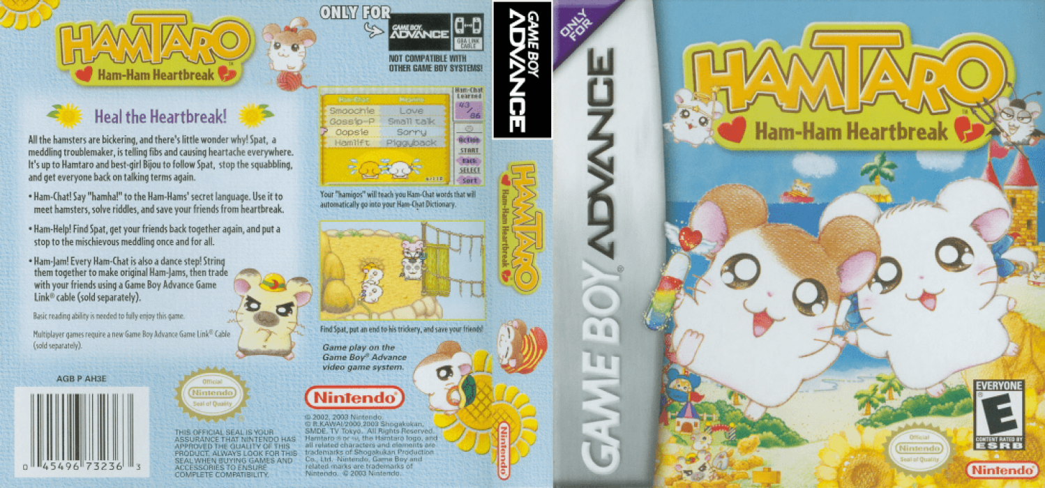 Hamtaro : Ham-Ham Heartbreak [US] gba 2003 Box Art