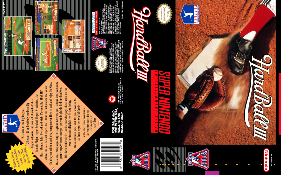 HardBall III [US] snes 1994 Box Art