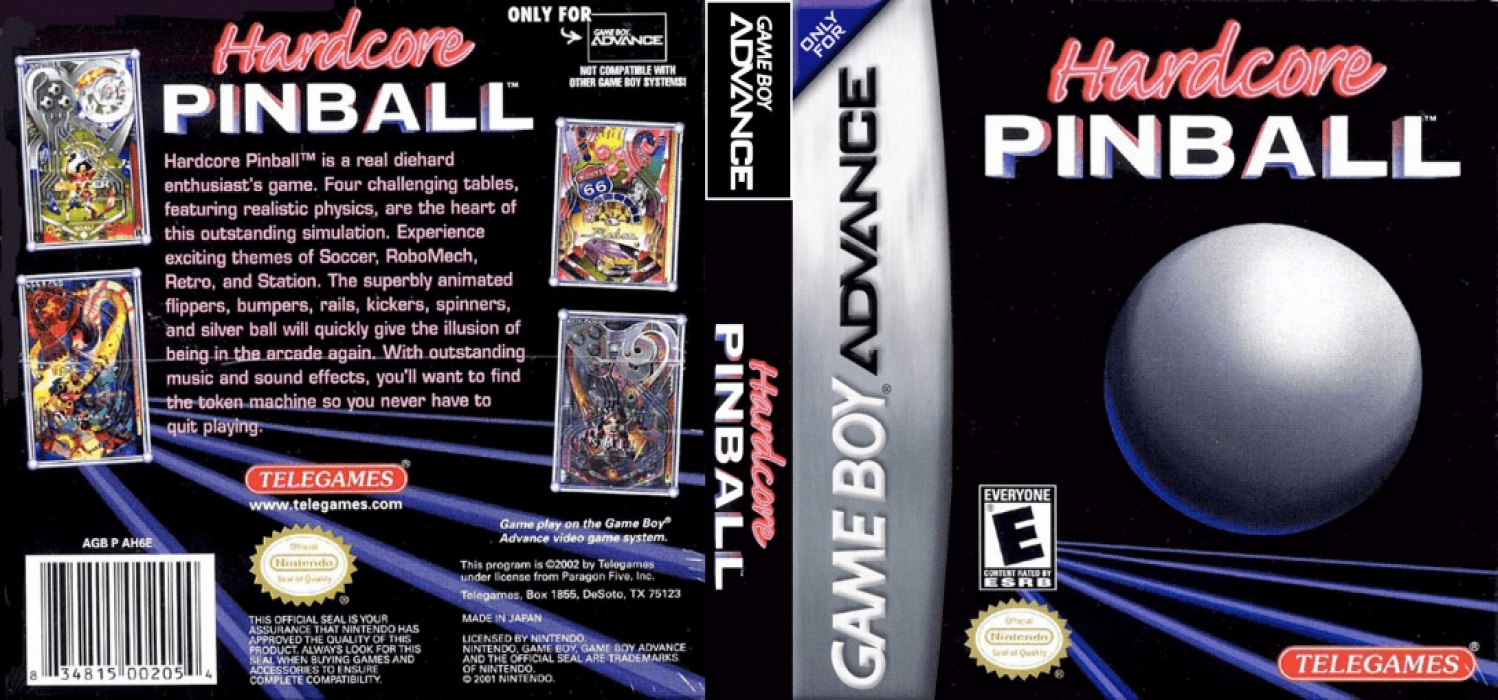 Hardcore Pinball [US,EU] gba 2002 Box Art