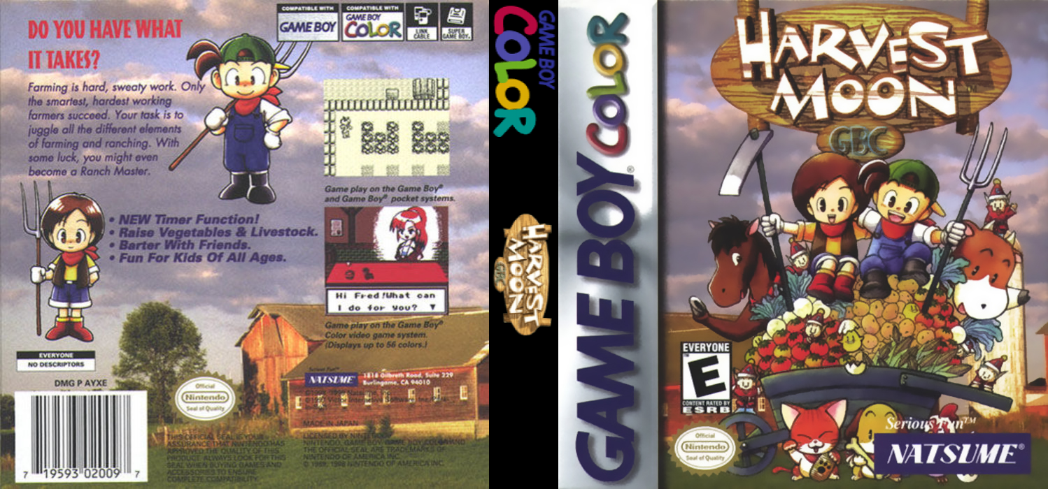 Harvest Moon GBC [US] gbc 1998 Box Art