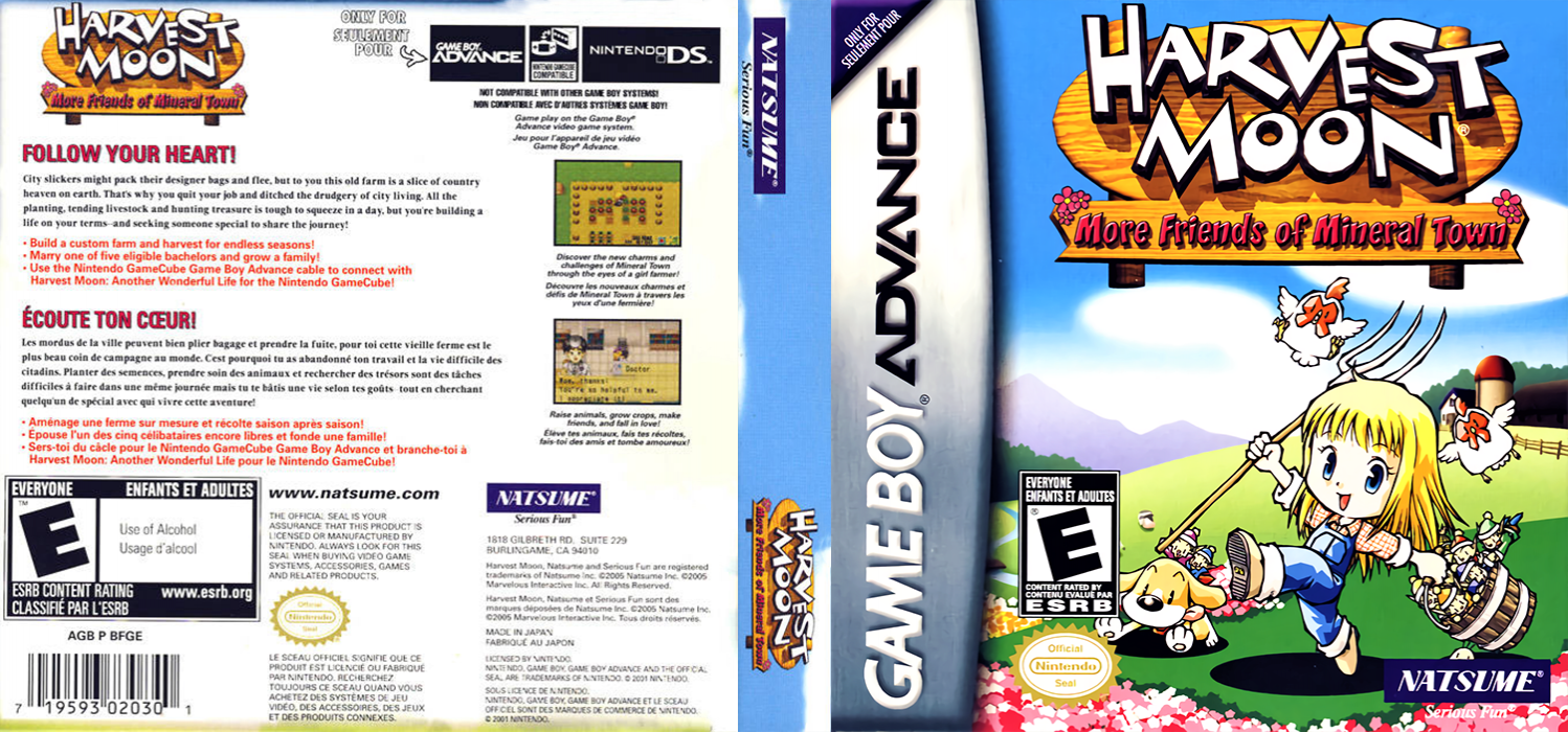Harvest Moon : More Friends of Mineral Town [US] gba 2005 Box Art