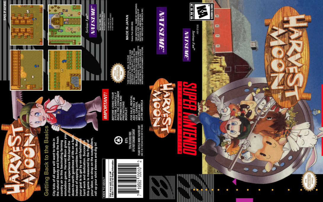 Harvest Moon [US] snes 1997 Box Art