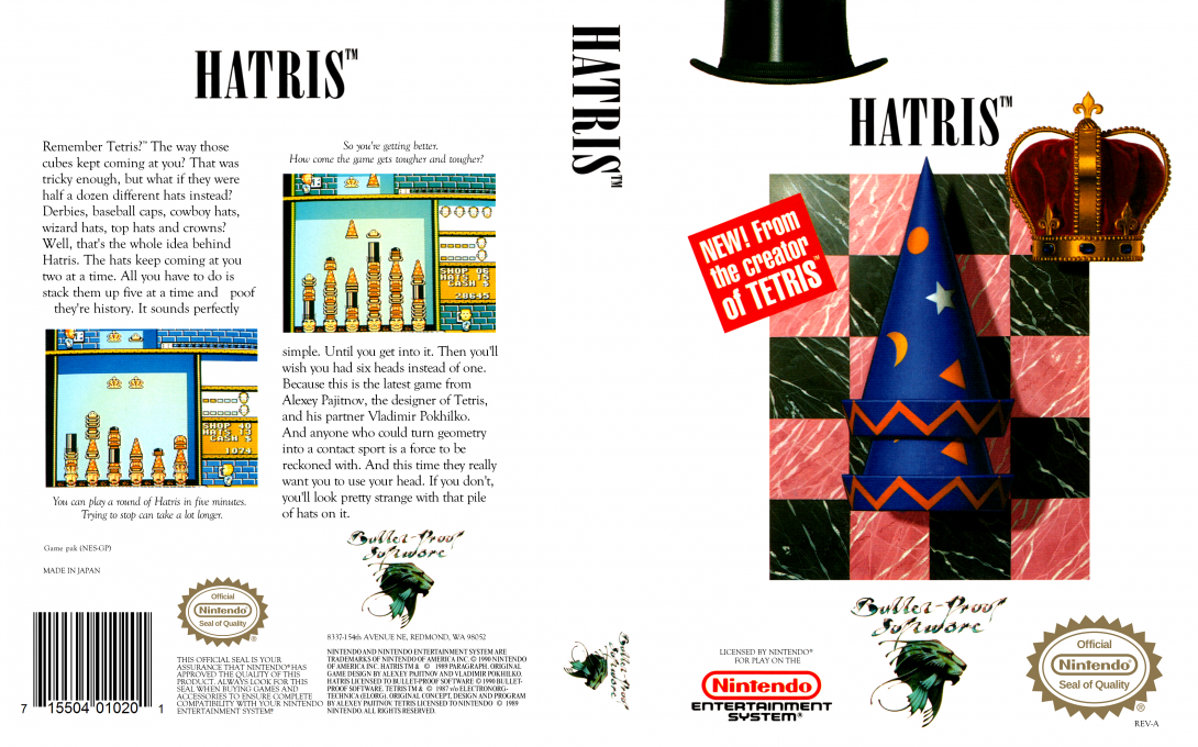 Hatris [US] nes 1992 Box Art