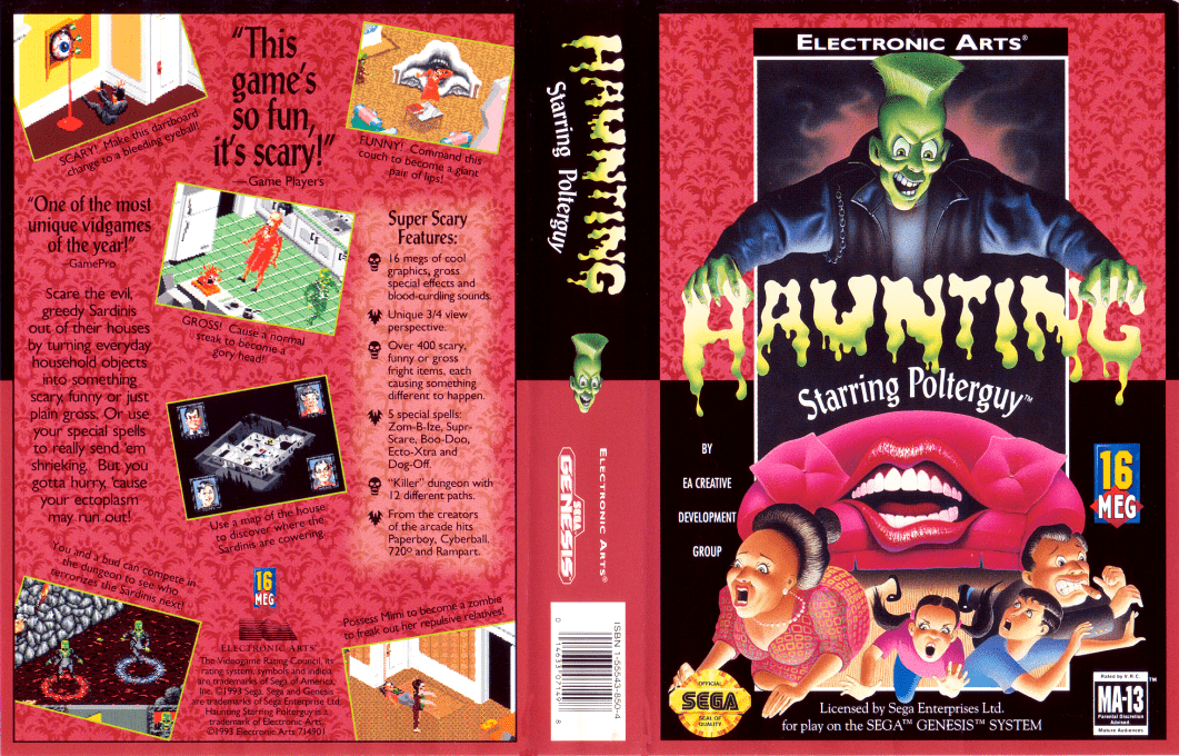 Haunting Starring Polterguy [US,EU] segaMD 1993 Box Art