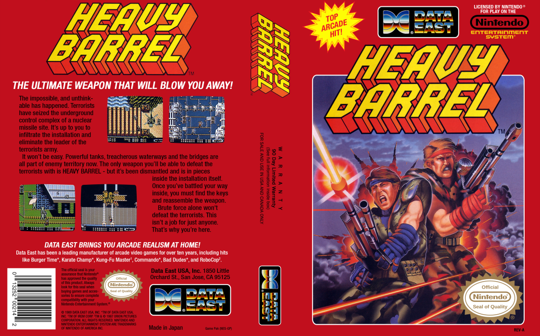 Heavy Barrel [US] nes 1990 Box Art