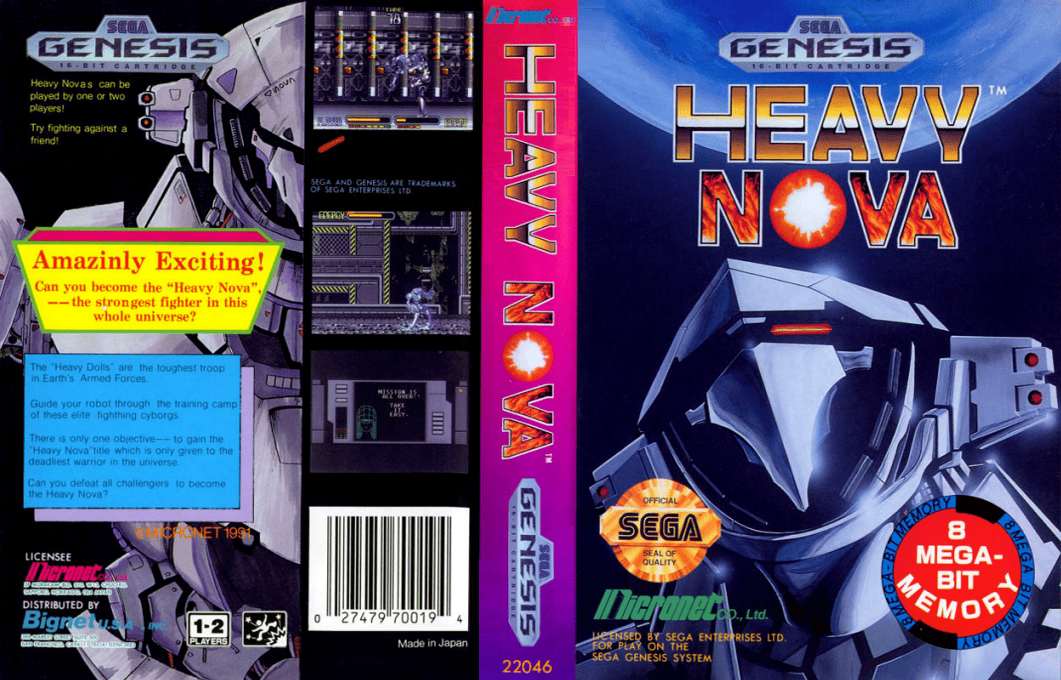 Heavy Nova [US] segaMD 1992 Box Art