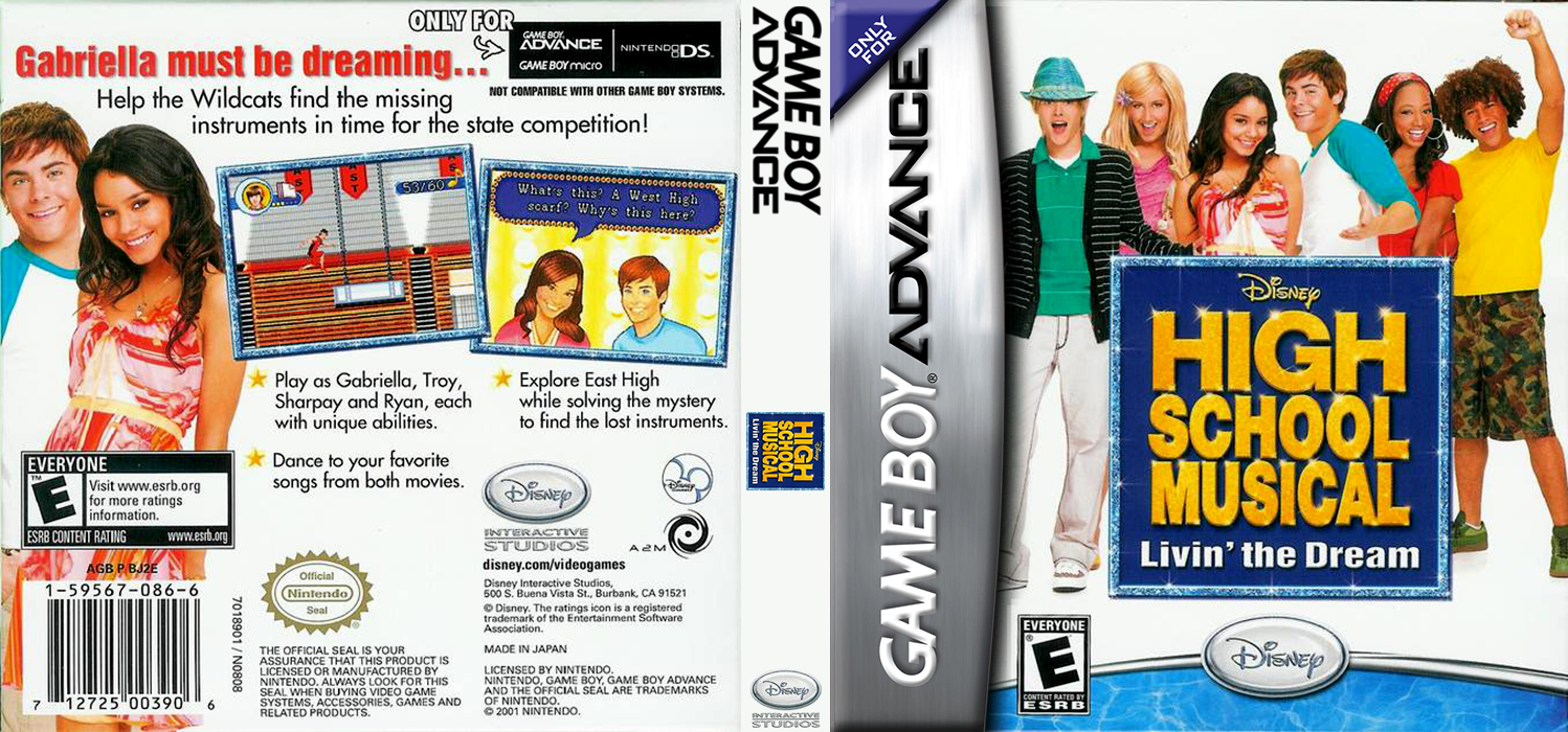 High School Musical : Livin’ the Dream [US] gba 2007 Box Art