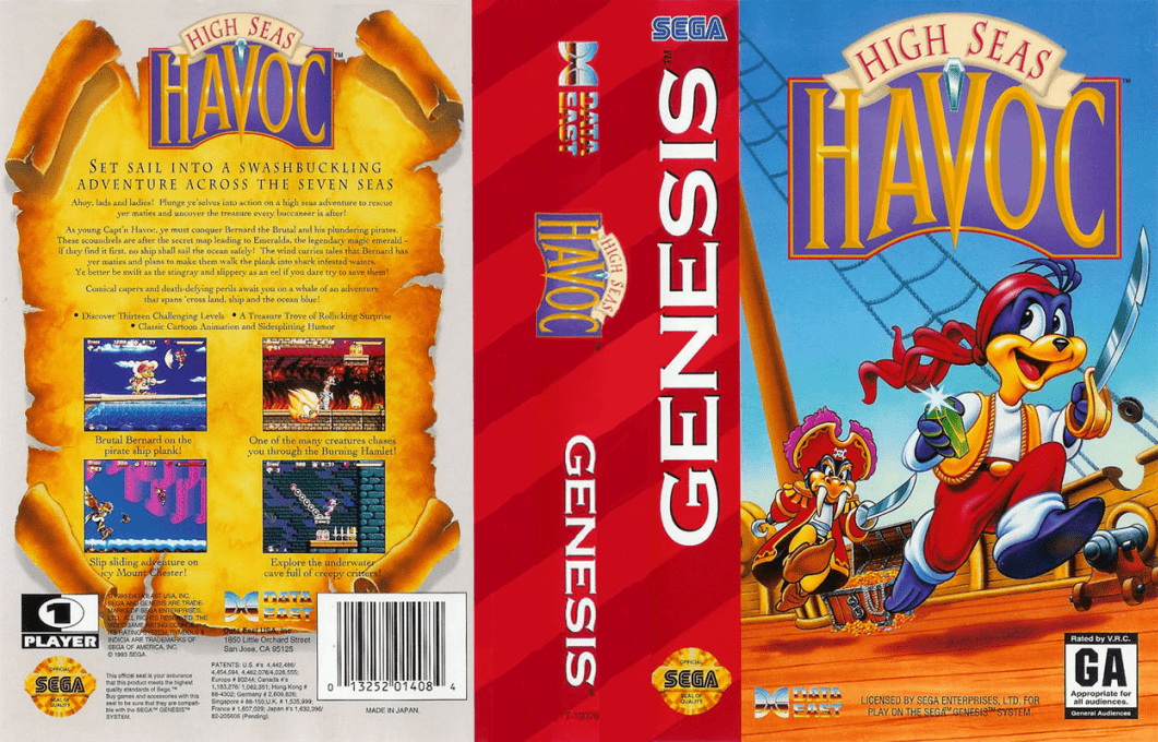 High Seas Havoc [US] segaMD 1993 Box Art