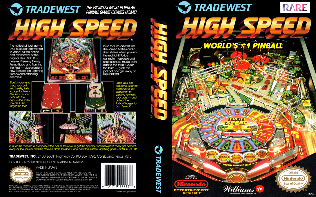 High Speed [US] nes 1991 Box Art