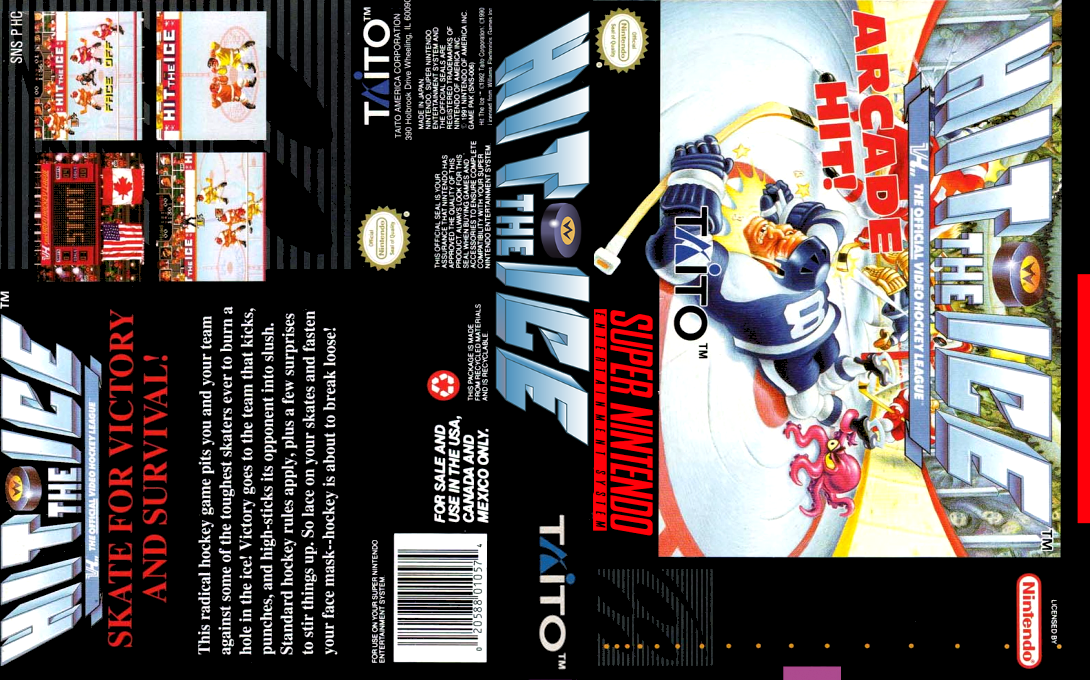 Hit the Ice : The Video Hockey League [US] snes 1993 Box Art