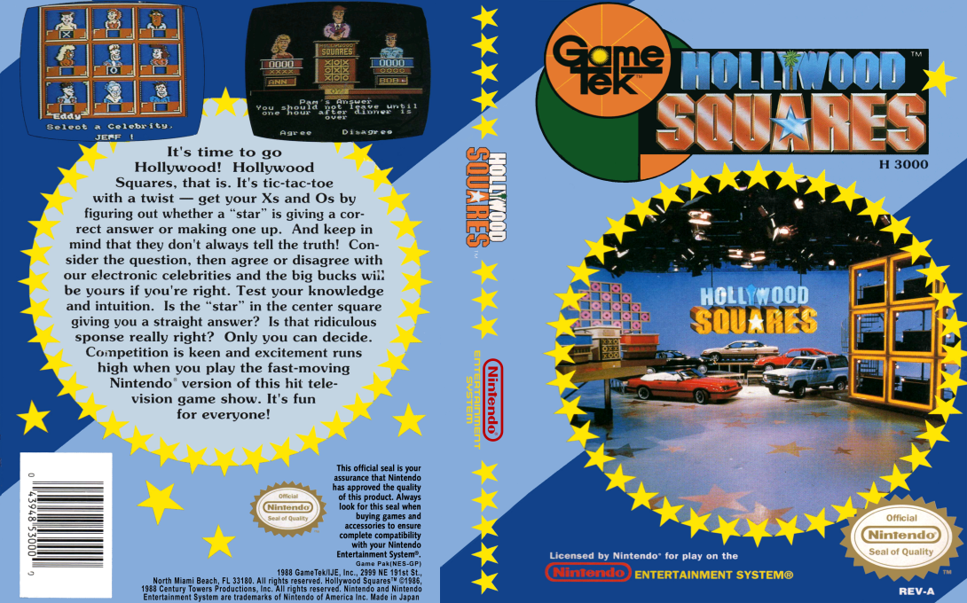 Hollywood Squares [US] nes 1989 Box Art