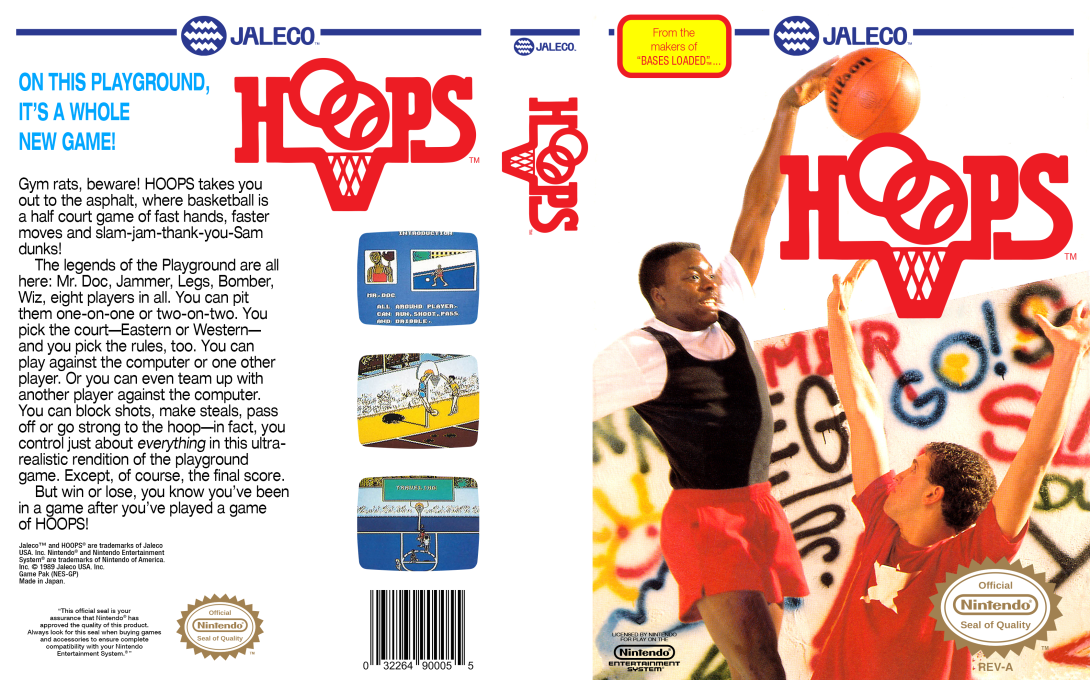 Hoops [US] nes 1989 Box Art