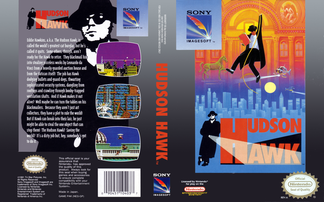 Hudson Hawk [US] nes 1992 Box Art