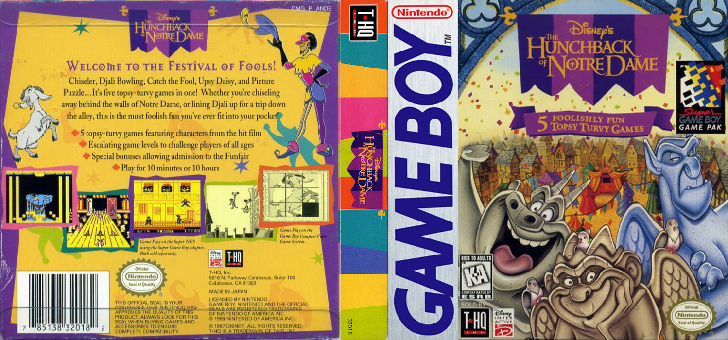 The Hunchback of Notre Dame : 5 Foolishly Fun Tops [US,EU] gb 1997 Box Art