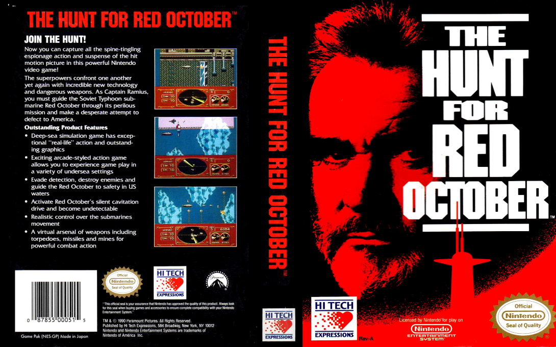 The Hunt for Red October [US] nes 1991 Box Art