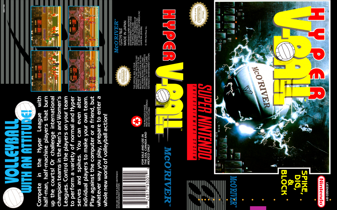 Hyper V-Ball [US] snes 1994 Box Art